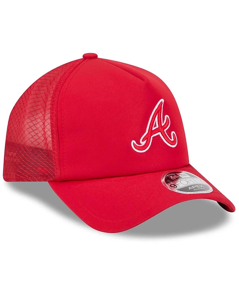New Era Men's Atlanta Braves 2026 Batting Practice Apex 9FORTY Adjustable Trucker Hat