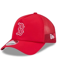 New Era Men's Red Boston Red Sox 2026 Batting Practice Apex 9FORTY Adjustable Trucker Hat