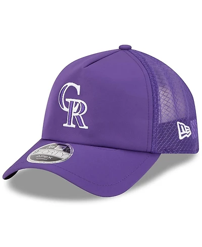 New Era Men's Colorado Rockies 2026 Batting Practice Apex 9FORTY Adjustable Trucker Hat