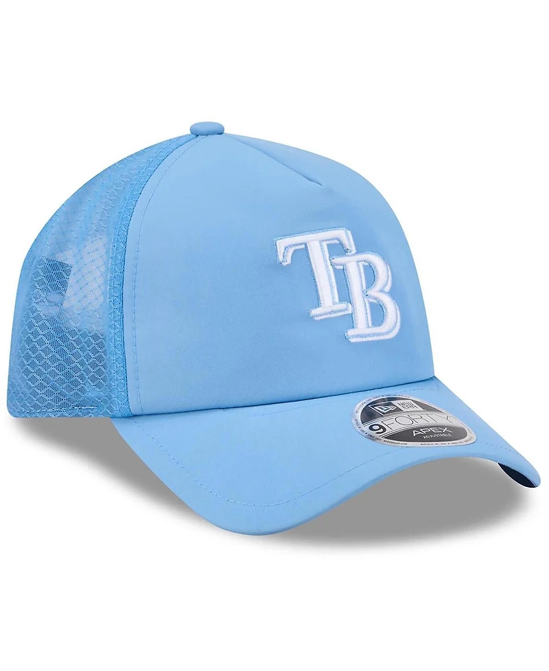 New Era Men's Light Blue Tampa Bay Rays 2026 Batting Practice Apex 9FORTY Adjustable Trucker Hat