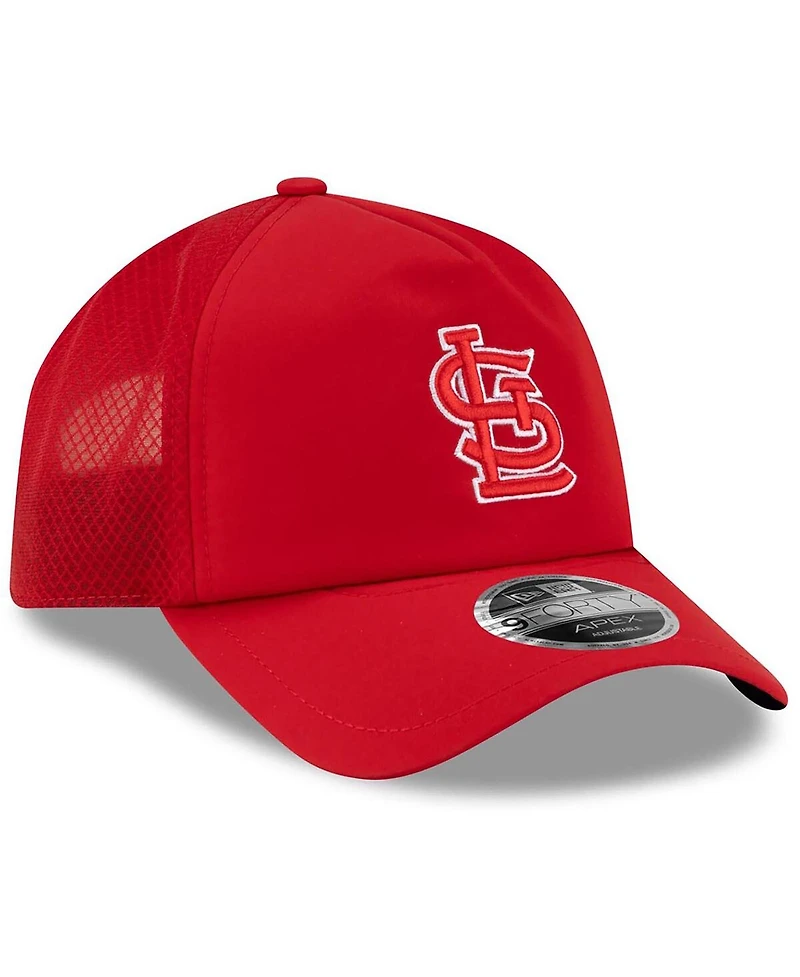New Era Men's St. Louis Cardinals 2026 Batting Practice Apex 9FORTY Adjustable Trucker Hat