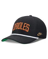 Nike Men's Black Baltimore Orioles Cooperstown Collection Rise Adjustable Hat