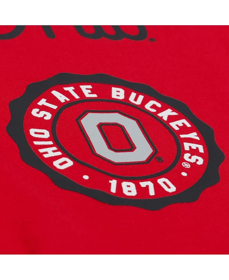 Mitchell & Ness Men's Scarlet Ohio State Buckeyes Double Clutch Premium T-Shirt