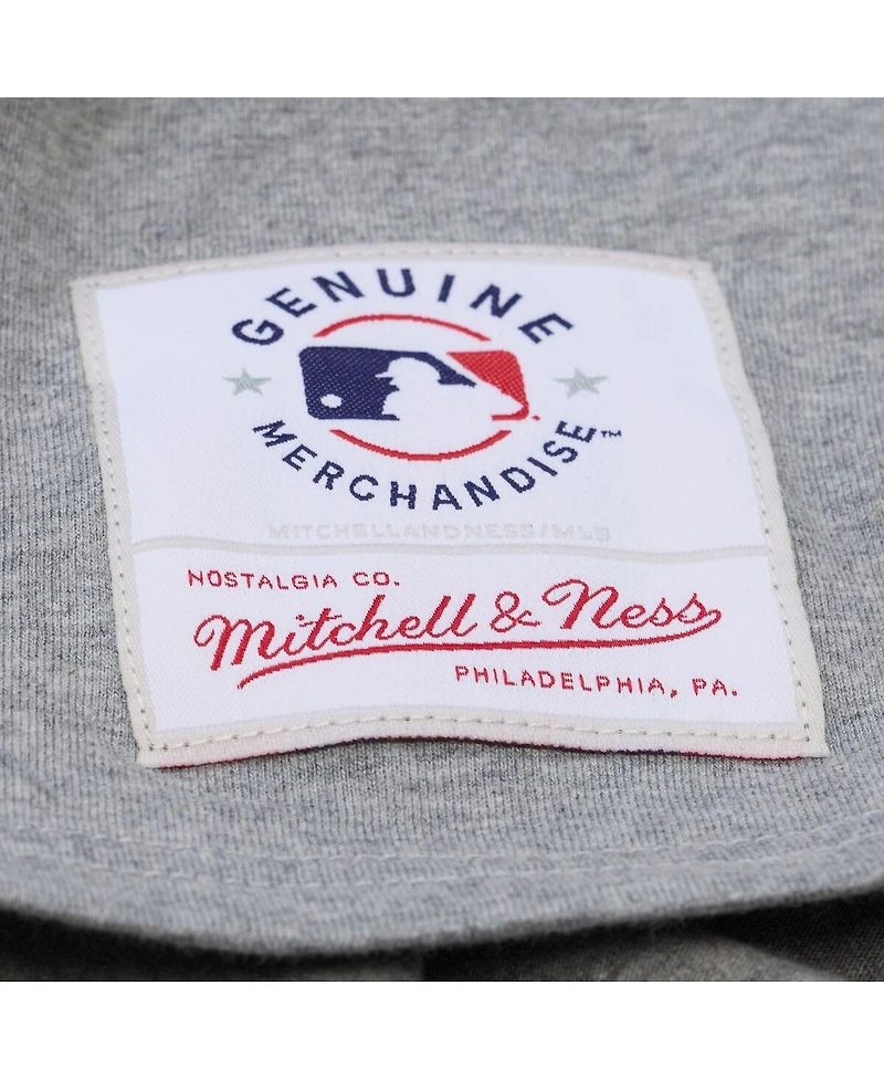 Mitchell & Ness Women's Heather Gray New York Yankees Pep Rally Cropped Boxy T-Shirt