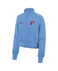 Nike Women's Light Blue Philadelphia Phillies Primetime Phoenix Fleece Half-Zip Sweatshirt