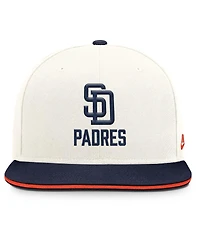 Nike Men's Cream/Navy San Diego Padres Cooperstown Pro Dri-fit Snapback Hat