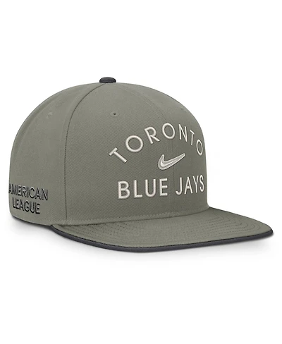 Nike Men's Olive Toronto Blue Jays Pro Dri-fit Snapback Hat