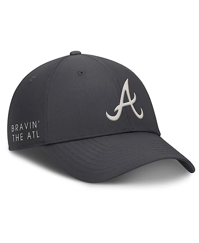Nike Men's Anthracite Atlanta Braves Club Dri-fit Adjustable Hat