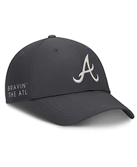 Nike Men's Anthracite Atlanta Braves Club Dri-fit Adjustable Hat