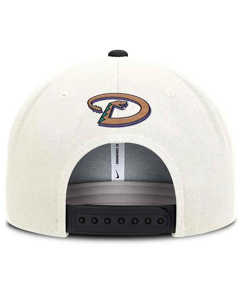 Nike Men's Cream/Black Arizona Diamondbacks Cooperstown Pro Dri-fit Snapback Hat