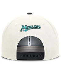Nike Men's Cream/Black Florida Marlins Cooperstown Pro Dri-fit Snapback Hat