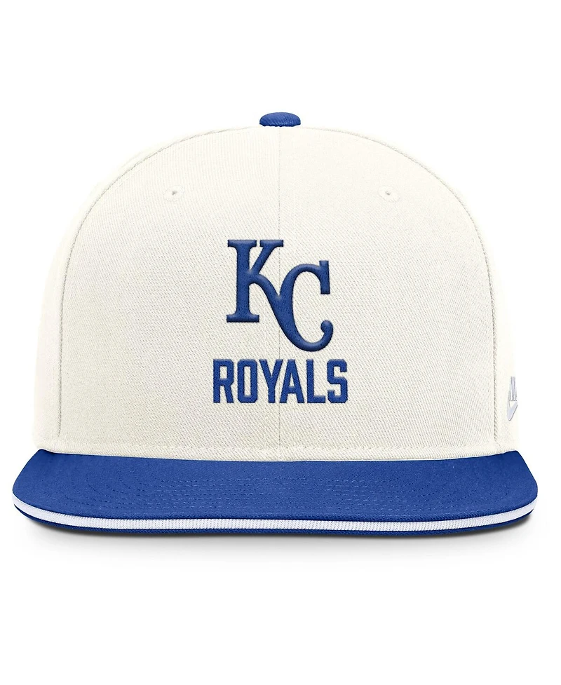 Nike Men's Cream/Royal Kansas City Royals Cooperstown Pro Dri-fit Snapback Hat