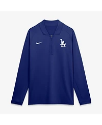Nike Men's Royal Los Angeles Dodgers Authentic Collection Dri-fit Raglan Half-Zip Pullover