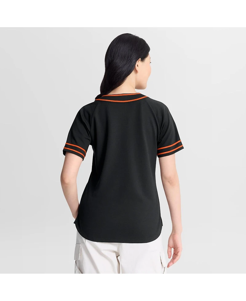 Fanatics Women's Black Baltimore Orioles Diva Race Ahead Raglan V-Neck T-Shirt