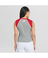 Wear by Erin Andrews Women's Heather Gray Philadelphia Phillies Cropped Raglan Tank Top