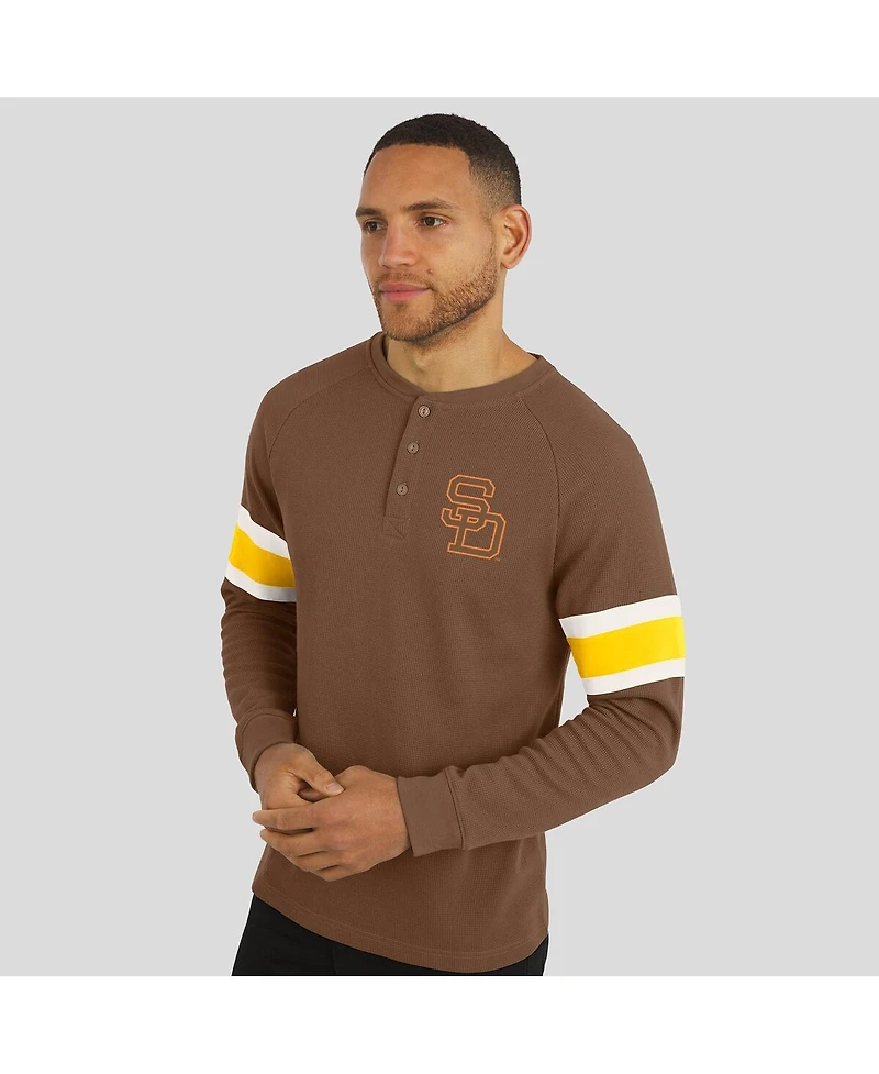 Darius Rucker Collection by Fanatics Men's Brown San Diego Padres Waffle-Knit Raglan Long Sleeve Henley T-Shirt