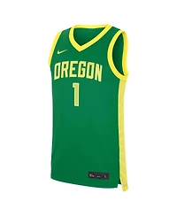 Nike Men's Green Oregon Ducks 1 Road Replica Basketball Jersey
