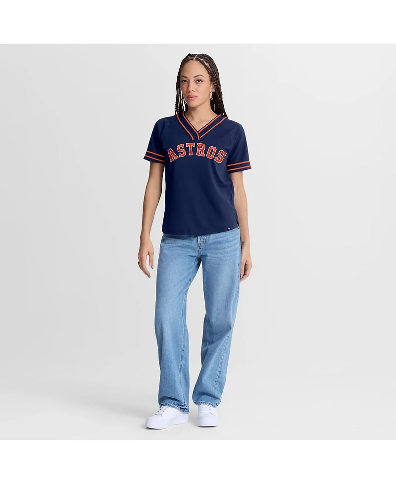 Fanatics Women's Navy Houston Astros Diva Race Ahead Raglan V-Neck T-Shirt