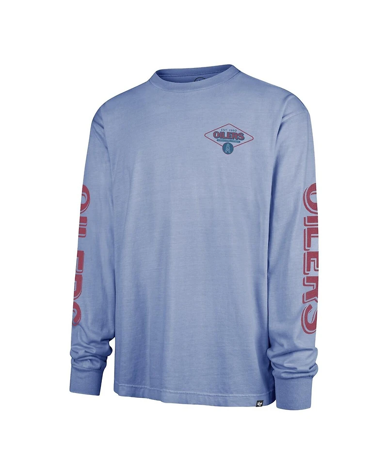 '47 Brand Men's Light Blue Tennessee Oilers Gridiron Classic Teams Cairn Ravine Foundation Throwback Long Sleeve T-Shirt