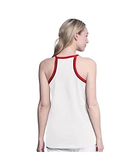 G-iii 4Her by Carl Banks Women's White Chicago Bulls Curveball Racerback Scoop Neck Slub Tank Top