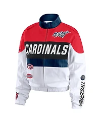 Wear by Erin Andrews Women's Red/White St. Louis Cardinals Racing Full-Zip Jacket