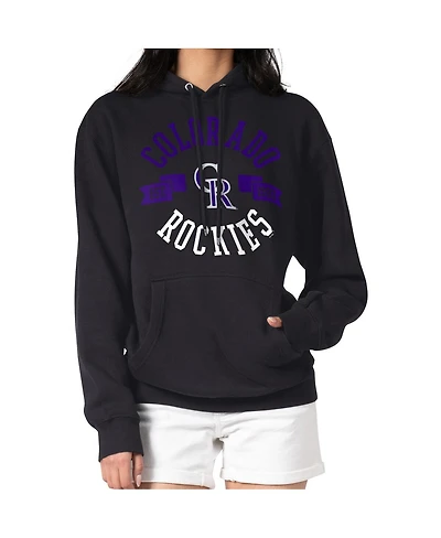 G-iii 4Her by Carl Banks Women's Black Colorado Rockies City Graphic Pullover Hoodie