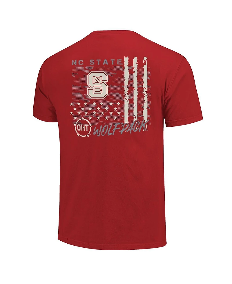Image One Men's Red Nc State Wolfpack Comfort Colors Oht Camo Overlay T-Shirt
