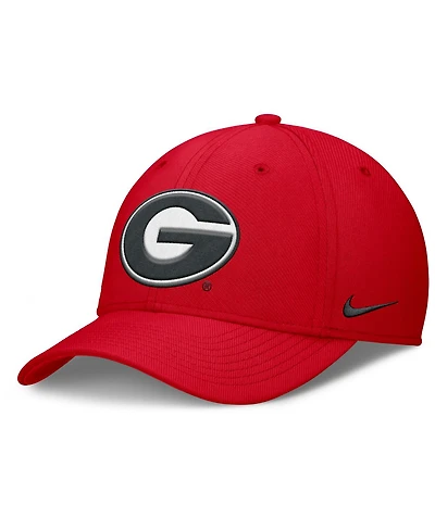 Nike Men's Red Georgia Bulldogs Rise Swoosh Dri-fit Flex Hat