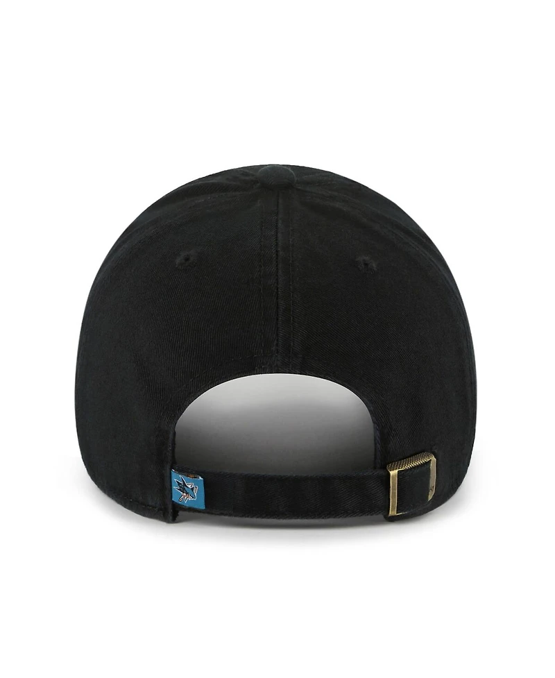 '47 Brand Men's Black San Jose Sharks Logo Clean Up Adjustable Hat