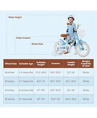 18 Inch Kids Bike with Adjustable Seat and Bell for Kids 3-8 Years Olds-18 inches