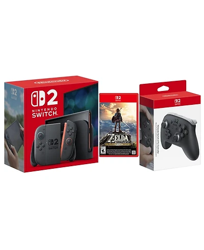Nintendo Switch 2 Console with Zelda Breath of the Wild and Pro Controller Bundle