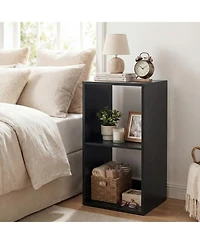 Slickblue 2-Cube Bookshelf with Back Guardrail for Living Room