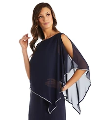 R & M Richards Women's Rhinestone Poncho Dress