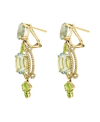Lali Jewels Amethyst (1/2 ct. t.w.), Peridot (1/3 ct. t.w.) & Diamond (7/10 ct. t.w.) Earrings in 14k Yellow Gold