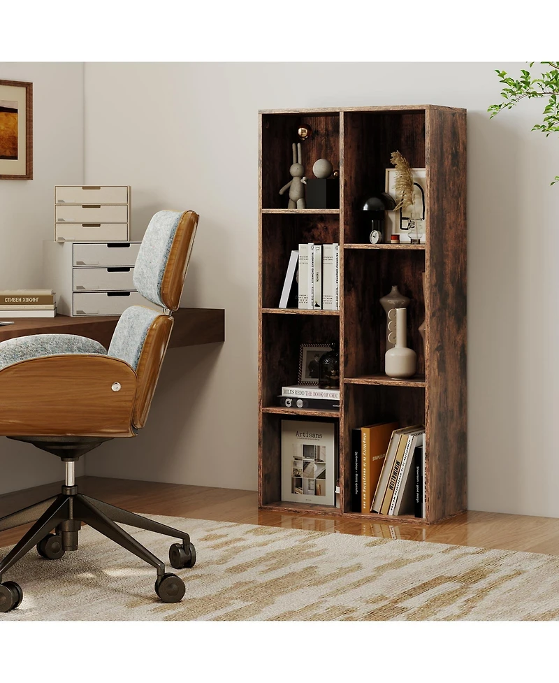 Slickblue 7-Compartment Bookshelf Vertical or Horizontal Storage