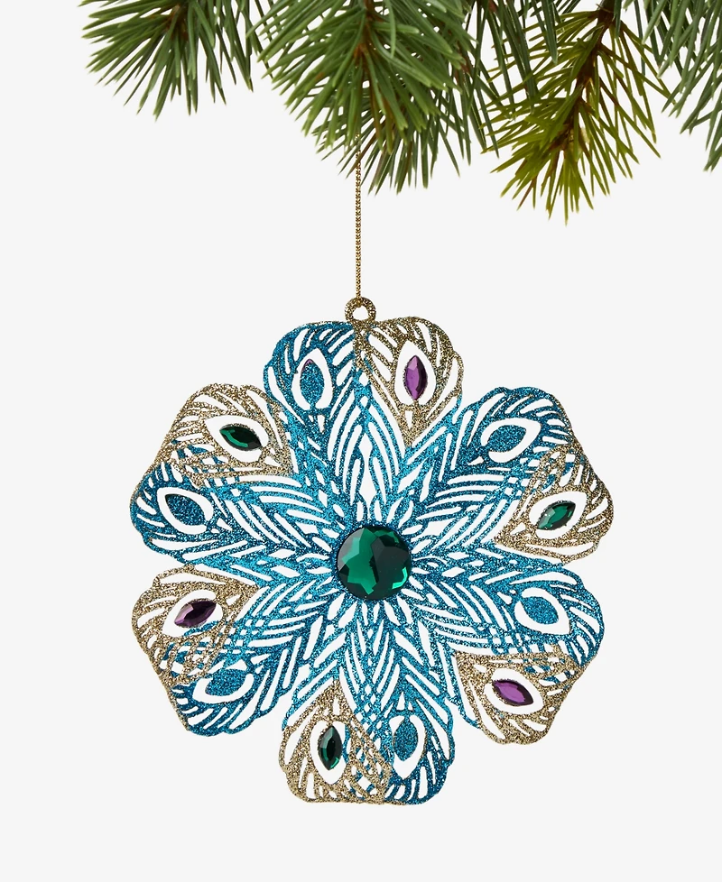 Holiday Lane Opulence Peacock Snowflake Ornament, Macy's Exclusive