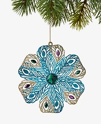 Holiday Lane Opulence Peacock Snowflake Ornament, Macy's Exclusive