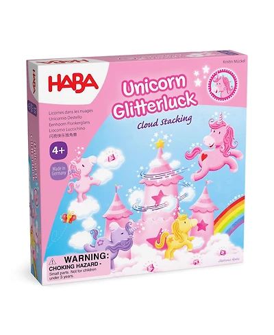 Haba Unicorn Glitterluck Cloud Stacking - Cooperative Kids Board Game
