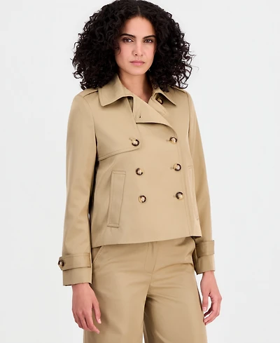 Tahari Asl Women's Cropped Trench Coat