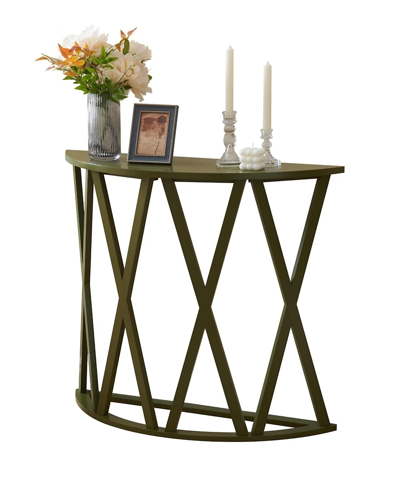 Kings Brand Furniture Vienna Console Table - Semicircular Side Coffee for Living Room, Bedroom