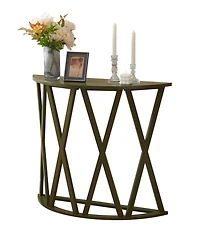 Kings Brand Furniture Vienna Console Table - Semicircular Side Coffee for Living Room, Bedroom