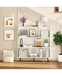 Slickblue 8-Cube Organizer Bookcase with Sturdy Metal Legs