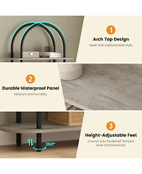 gaomon 2-Pack 71" Arched Bookshelf, 5-Tier Open Bookcase/Plant Stand, Freestanding Metal Frame Display Rack