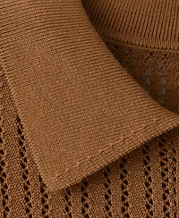 Mango Women's Openwork Knitted Polo-Neck Sweater