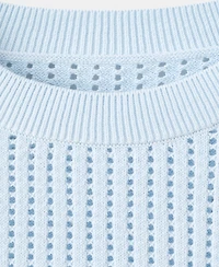 Mango Women's Lace Accents Short-Sleeved Knitted Sweater