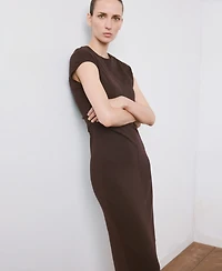 Mango Women's Draped Detail Midi-Dress
