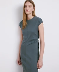 Mango Women's Draped Detail Midi-Dress