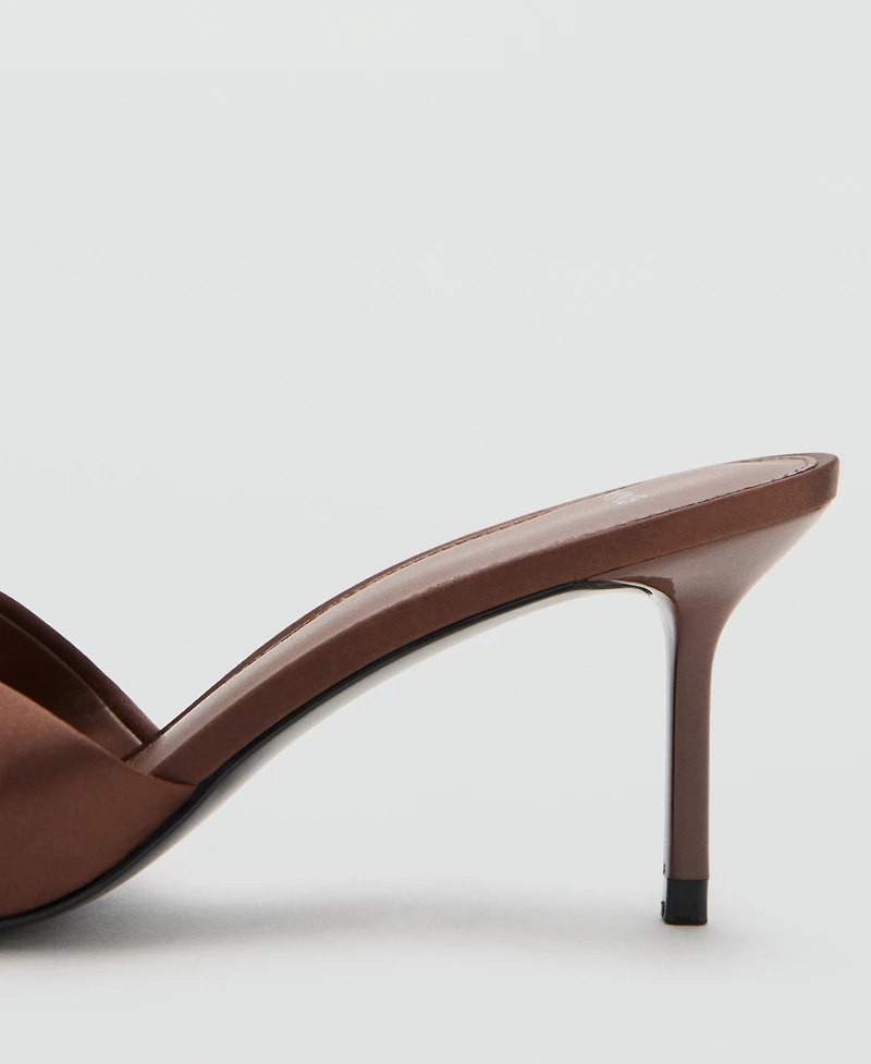 Mango Women's Satin-Finish Bow Sandals