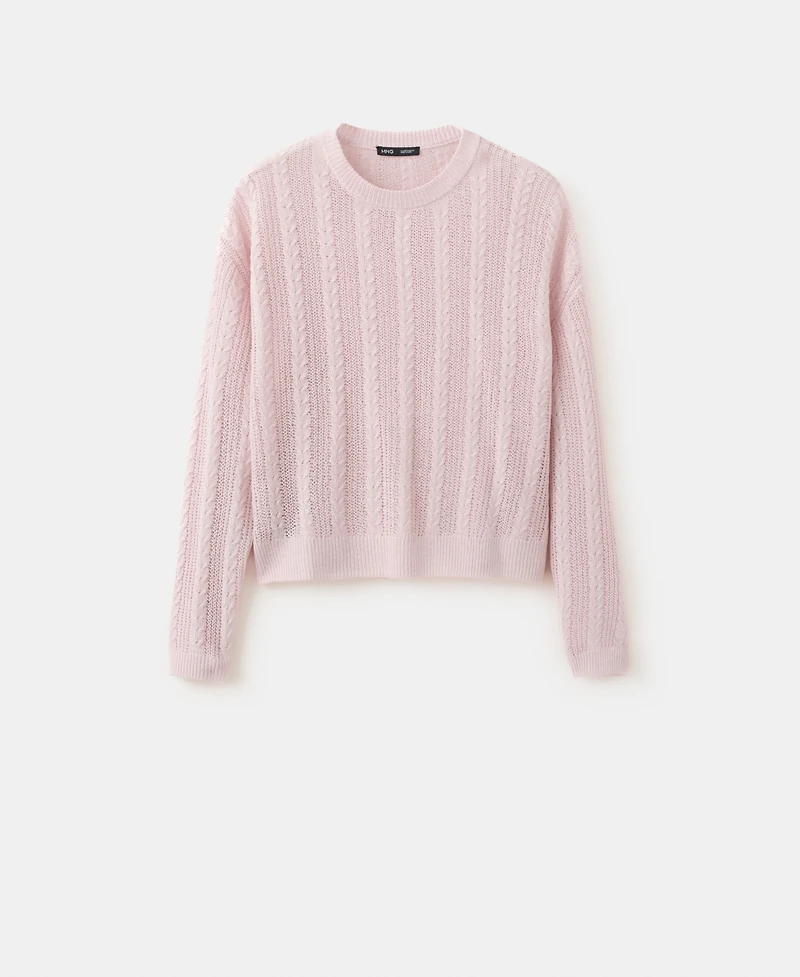 Mango Women's Lace Pattern Knit Sweater