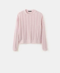 Mango Women's Lace Pattern Knit Sweater